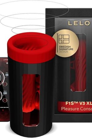 LELO F1S V3 XL Male Sex Toy with Bluetooth App, Automatic Male Masturbator with 7 Settings Sex Toy for Men with an Interactive AI Mode, Hands Free Masturbators, Male Stroker, Male Sex Toy, Red