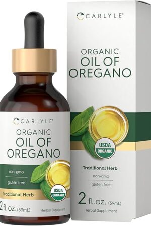 Carlyle Organic Oil of Oregano Liquid Drops | 2 fl oz | Vegan Herbal Supplement | Non-GMO, Gluten Free