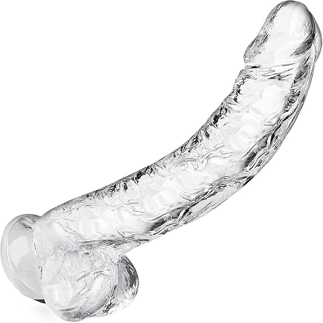 Dildo 9.4" Realistic Suction Cup G-Spot Dildo for Women, Big Anal Dildo for Men and Gay Couples Adult Sex Toys Perfect Lover(Clear)