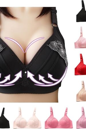 Lace Bras for Women Push up No Underwire Bra Full Coverage Plus Size Bra Adjustable Comfort Wireless Everyday Bras