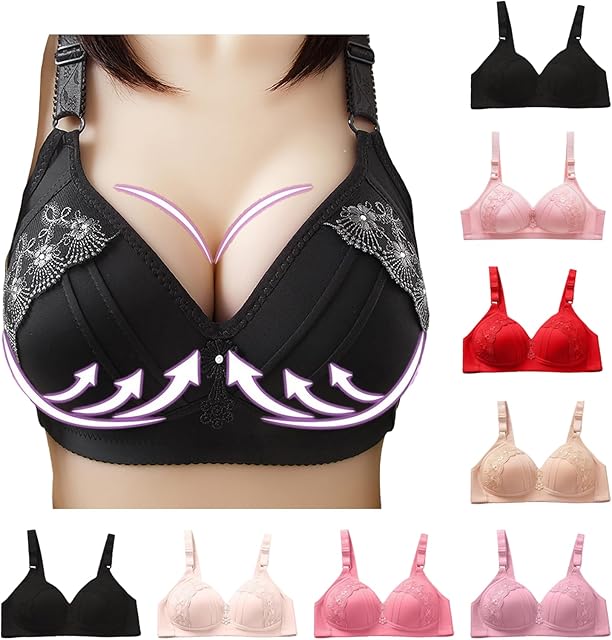 Lace Bras for Women Push up No Underwire Bra Full Coverage Plus Size Bra Adjustable Comfort Wireless Everyday Bras