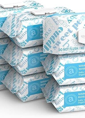Amazon Elements Baby Wipes, Unscented, 810 Count, Flip-Top Packs