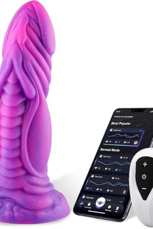 APP-Controlled Silicone Dildo, Realistic Premium Vibrator Dildo, Body-Safe Classic Dildo, Adult Sex Toy (M)