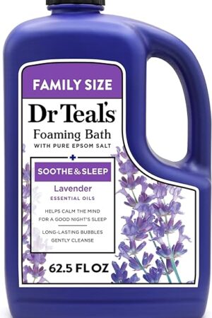 Dr Teal's Foaming Bath with Pure Epsom Salt, Soothe & Sleep with Lavender, 625 fl oz