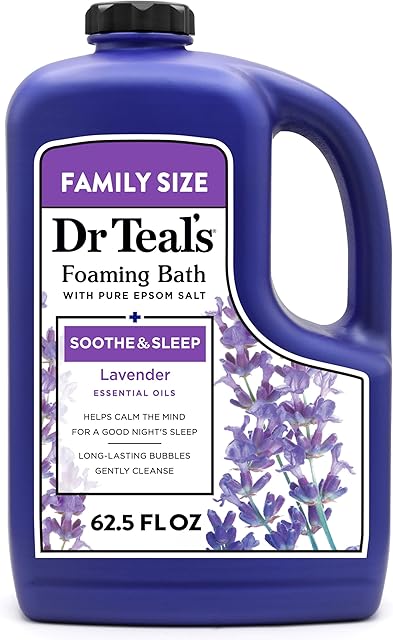 Dr Teal's Foaming Bath with Pure Epsom Salt, Soothe & Sleep with Lavender, 625 fl oz