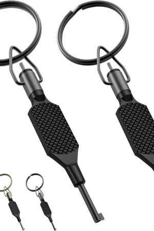 Flat Swivel Handcuff Key, Universal Cuff Key with Detachable Keyring Fits for Standard Series of Hand Cuff - 2 Pack