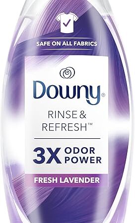 Downy RINSE & REFRESH Laundry Odor Remover and Fabric Softener, Fresh Lavender, 48 fl oz, Safe on ALL Fabrics, Gentle on Skin, HE Compatible