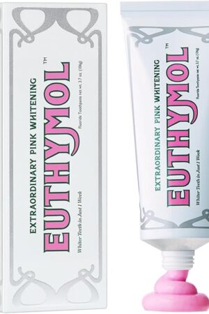 EUTHYMOL Whitening Toothpaste (37fl oz) - Stain Removal in 2 Weeks, Long-Lasting Freshness for Sensitive Gum & Teeth Bad Breath, Cavity Prevention Recyclable Aluminum Tube