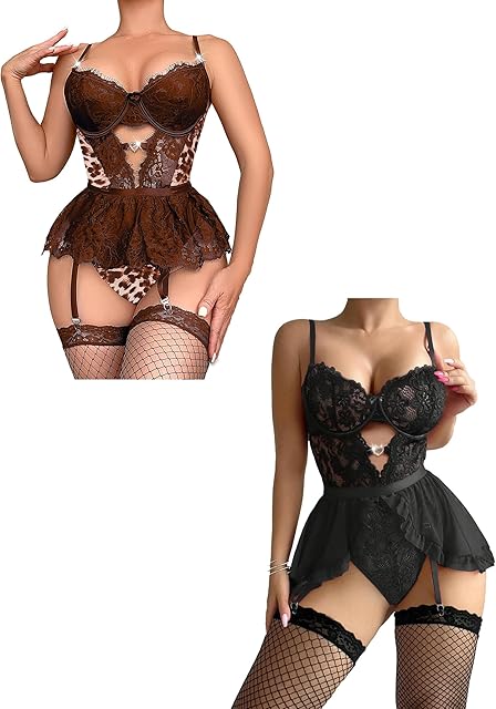 Corset Bodysuit Underwire Lingerie Set Teddy Boudoir Outfits Sexy Lingerie For Women Stockings