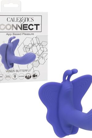 CalExotics Connect Venus Butterfly, Wearable APP Remote Control Vibrator for Women, 9 Modes & Waterproof Silicone - SE-0001-12-3