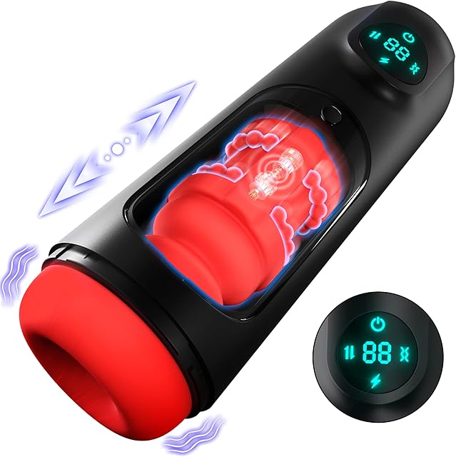 Automatic Male Masturbator Sex Toys - Adult Toys Pocket Pussies with 8 Thrusting & Vibrating Modes for Penis Trainging, Men Sex Toy Male Stroker