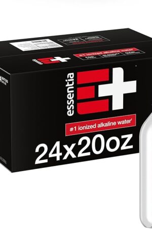 Essentia Water LLC, Ionized Alkaline Bottled Water; 999% Pure, Infused with Electrolytes, 95 pH or Higher a Clean, Smooth Taste, 20 Fl Oz (Pack of 24)