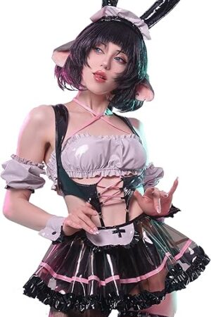 Bar Maiden Maid costume Black premium pu cosplay lingerie Bar Maiden Maid lingerie
