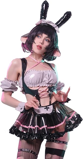 Bar Maiden Maid costume Black premium pu cosplay lingerie Bar Maiden Maid lingerie