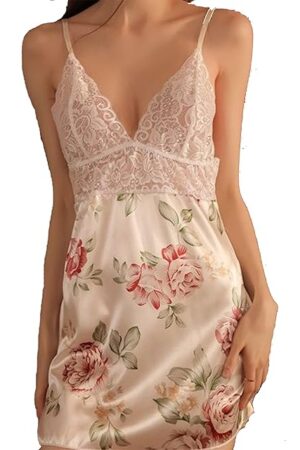 Floral Lingerie Dress for Women Sexy Nightgown