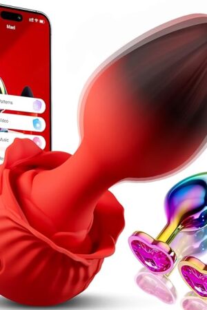 Anal Plug Sex Toys Vibrator 3PCS Silicone & Metal Butt Plug Anal Toys Trainer Kit with 11 Vibration, APP Remote Control Adult Toys for Men Women Jewel Vibrating Butt Plug Anal Beads Prostate Massager