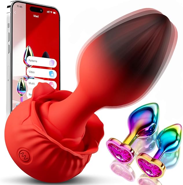Anal Plug Sex Toys Vibrator 3PCS Silicone & Metal Butt Plug Anal Toys Trainer Kit with 11 Vibration, APP Remote Control Adult Toys for Men Women Jewel Vibrating Butt Plug Anal Beads Prostate Massager