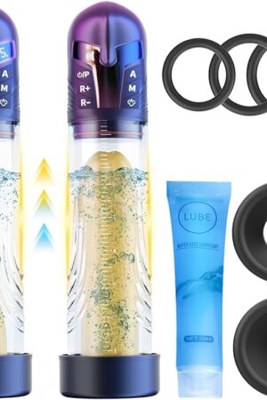 Electric Penis Pump Adult Sex Toys for Men, Automatic Male Masturbator Penis Extender Enlarger with 6 Training Pressure & 3 Suction Modes, Air Vacuum Water Dick Pump with Cock Ring for Men Erection