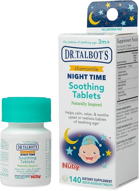 Dr Talbot's Night Time Chamomile Soothing Tablets, Naturally Inspired, Quick Dissolve, 140 Count