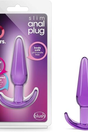 Blush Novelties B Yours Slim Tapered See Through Soft Flexible Easy to Clean Comfortable 4 1/4 Inch Butt Plug for Women - Easy Insertion Base Anchor Adult Toys - Sex Toy
