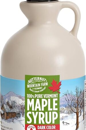Butternut Mountain Farm Pure Vermont Maple Syrup, Grade A, Dark Color, Robust Taste, All Natural, Easy Pour, 32 Fl Oz, 1 Qt (Prev Grade B)