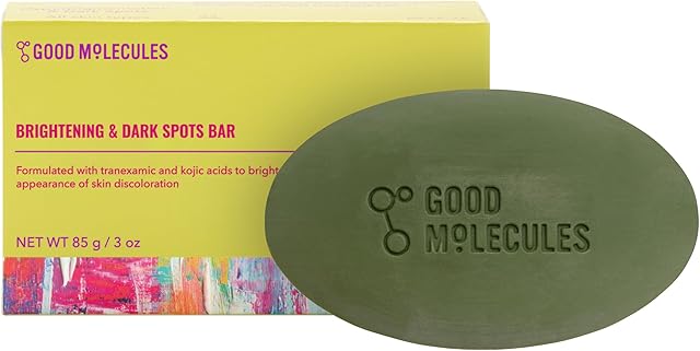 Good Molecules Brightening & Dark Spots Bar - Soap Free Face and Body Bar - Tranexamic, Kojic Acids and Niacinamide to Target Dark Spots - Skin Care