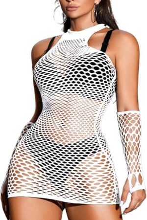 Fishnet Dress,Sexy Rave Outfits for Women Festival,Plus Size Lingerie Dresses Date Night Club
