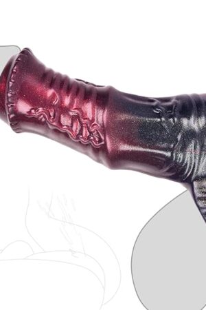 Horse Dildo Penis Cock Ring Sleeve Extender for Male, Monster Silicone Penis Enlargement Tool Grith Enhancer Sleeve Extender, Ejaculation Delay Erection Cock Rings for Men and Couples (Small)