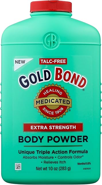 Gold Bond Medicated Talc-Free Extra Strength Body Powder, 10 oz, for Cooling, Absorbing Itch Relief