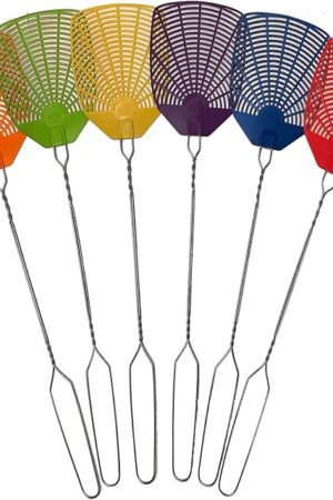 W4W, Bug & Fly Swatter Braided Metal Handle 6 Pack Fly Swatters Indoor/Outdoor flyswatter