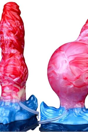 8.27inch Inflatable Dildo and Squirting Dildo Knot Dildo - Dual Silicone Ejaculating Dildo Animal Dog Dildo Adult Sex Toy for Women Men Gay, Monster Dildo Horse Dildo with Suction Cup
