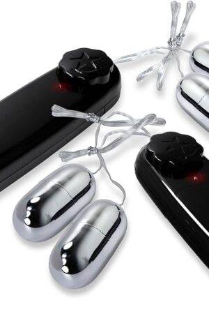 LeLuv Vibrator Dual Small Silver Bullets Multi-Speed Massager Egg (2 Pack)