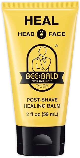 Bee Bald HEAL Aftershave for Men Healing Balm, Immediately Calms & Soothes Damaged Skin, Treats Bumps, Redness, Razor Burn & Other Shaving Irritations (2 Fl Oz)