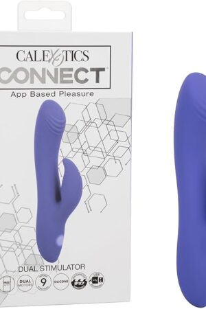 CalExotics Connect Dual Stimulator, 9 Modes Waterproof Silicone Rabbit Vibrator for Women with APP Remote Control - SE-0001-20-3