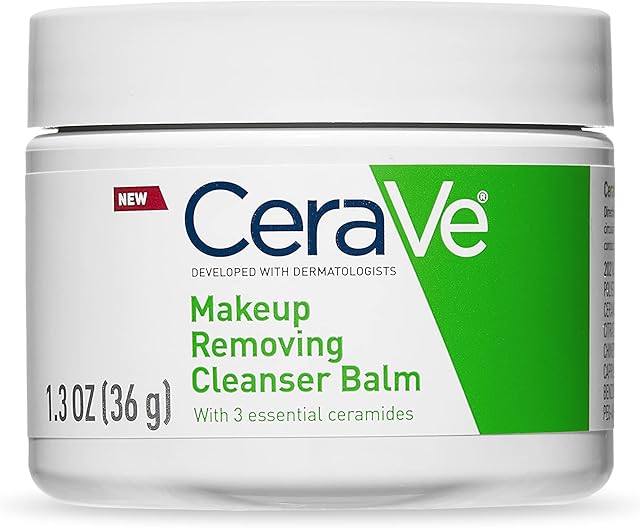 CeraVe Cleansing Balm Makeup Remover, Waterproof Makeup Remover With Ceramides & Plant-Based Jojoba Oil To Nourish & Hydrate, Non-Comedogenic & Fragrance Free, 13 Oz