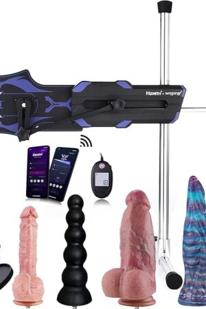 Hismith & Wildolo Sex Machine Premium App Control 100W Power Love Machine KlicLok System for Gift Adjustable Thrusting Dildo Machine with 5 attachments
