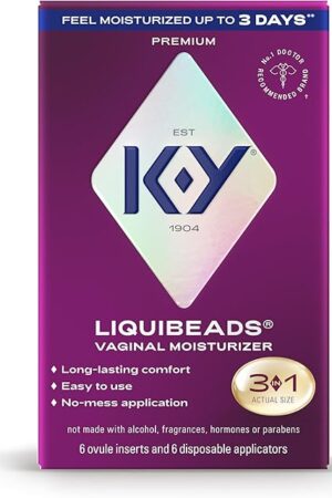 K-Y Personal Lubricant, Liquibeads Vaginal Moisturizer, 6 Bead Inserts and 6 Applicators to Supplement a Woman's Natural Moisture for Comfort and Sex (Packaging May Vary)