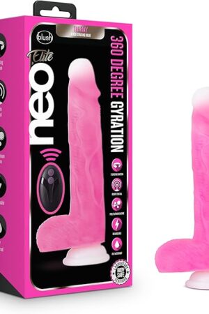 Blush Novelties Neo Elite Roxy | 8 Inch Gyrating Dildo | Remote Control & Suction Suction Cup for Hands-Free Play | Ultrasilk Silicone | Harness Compatible for P-Spot & G-Spot Stimulation|Waterproof