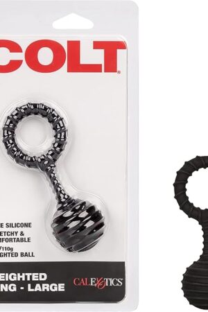 Colt Weighted Ring - Pleasure Weight Adult Sex Toy - Enhancement Penis Ring Combination - Adult Prostate Stimulating Sex Toys for Men and Couples ? Large - Black