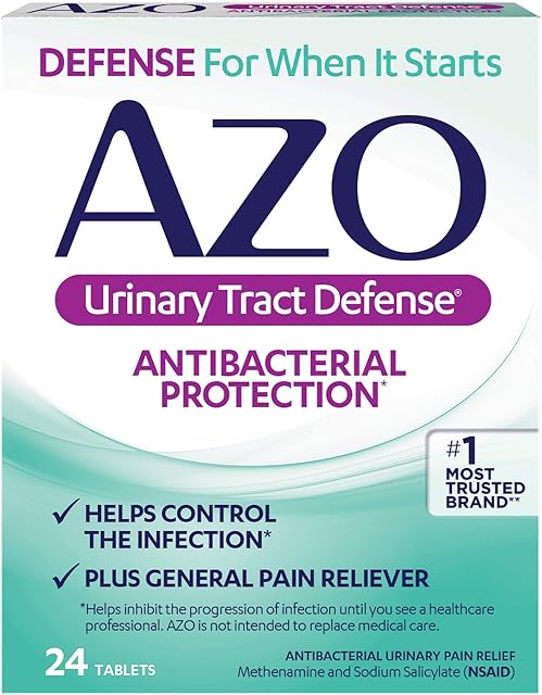 AZO Urinary Tract Defense Antibacterial Protection, FSA/HSA Eligible, Helps Control a UTI Until You Can See a Doctor, from The No. 1 Most Trusted Urinary Health Brand, 24 Count (Pack of 1)