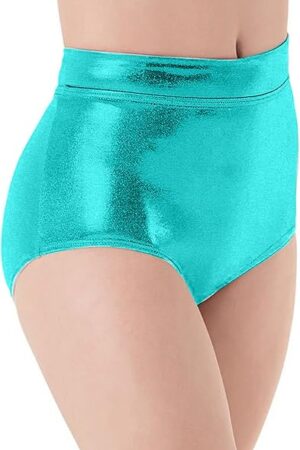 Women's High Cut Thongs Briefs Ballet Dance Underwear Booty Shorts Shiny Panties