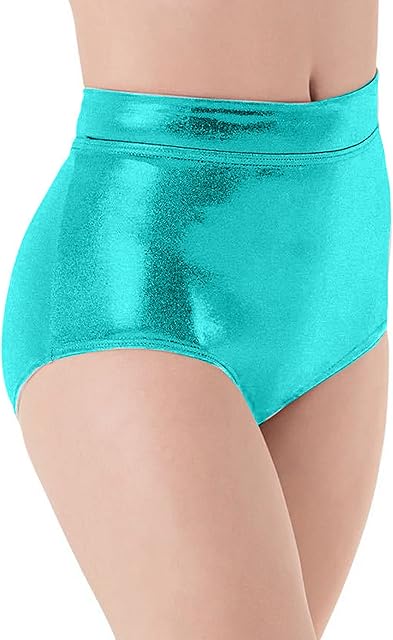 Women's High Cut Thongs Briefs Ballet Dance Underwear Booty Shorts Shiny Panties