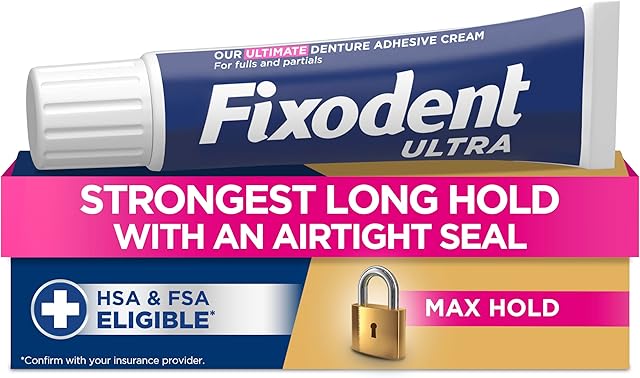 Fixodent Ultra Max Hold Denture Adhesive, 22 oz, (Packaging may vary)