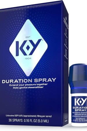 Duration Spray for Men, K-Y Male Genital Desensitizer Numbing Spray to Last Longer, 0.16 Fl Oz, 36 Sprays, Made with Lidocaine to Help Men Last Longer in Bed