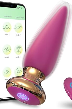 App & Remote Control Anal Butt Vibrator Prostate Massager, 9 Classic Vibrating Modes G-Spot Rechargeable APP Plug Adult Sex Toys for Men Couple