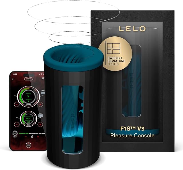 LELO F1S V3 Pleasure Console With App, Adult Sex Toys for Men, Automatic Male Sex Toy with 8 Settings And an AI, Male Masturbator, Penis Vibrator, Red