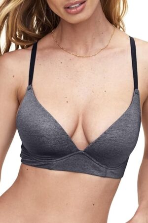 Helynn Contour Racerback - 30A-38DD Wireless Plunge Bra for Women with Adjustable Straps, Pull On Women's Bra