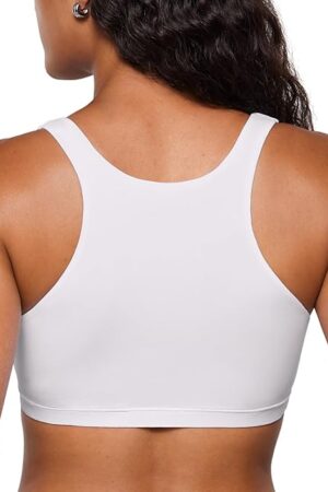 Women's Inbarely Soft Racerback Bralettes - 2 Ways to Wear Unlined Comfortable Smooth High Neck Scoop Neck Bra