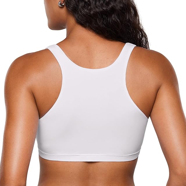 Women's Inbarely Soft Racerback Bralettes - 2 Ways to Wear Unlined Comfortable Smooth High Neck Scoop Neck Bra