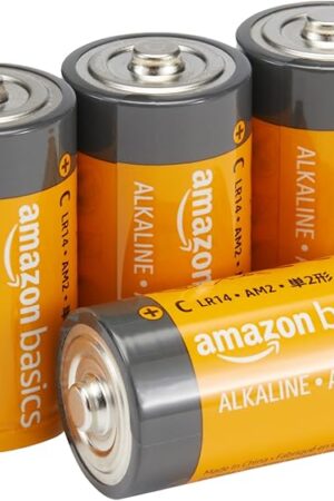 Amazon Basics 4-Pack C Cell Alkaline All-Purpose Batteries, 1.5 Volt, 5-Year Shelf Life